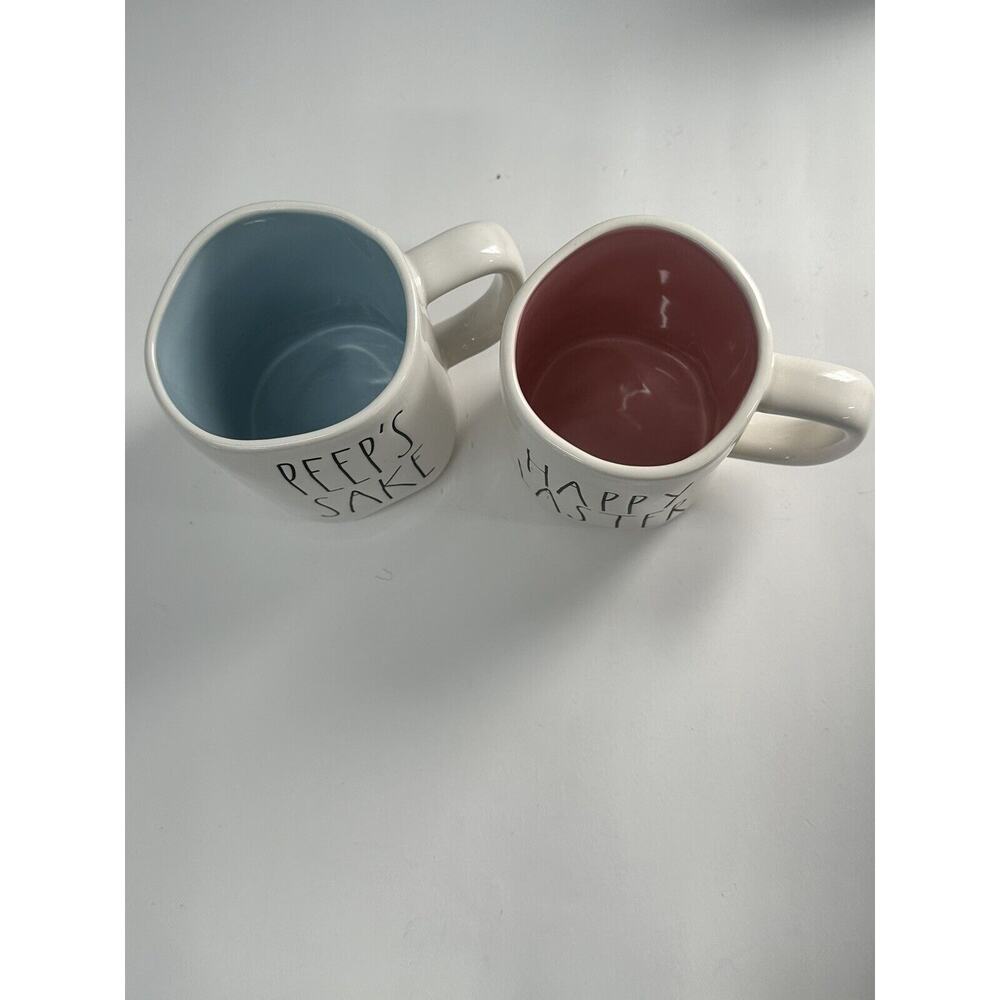 Rae Dunn Coffee Mug Set Peeps Sake And Happy Easter Artisan Collection White - Picture 7 of 8